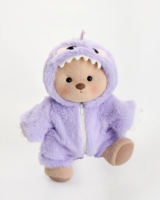 Handmade Teddy Bear | Furry Purple Dino