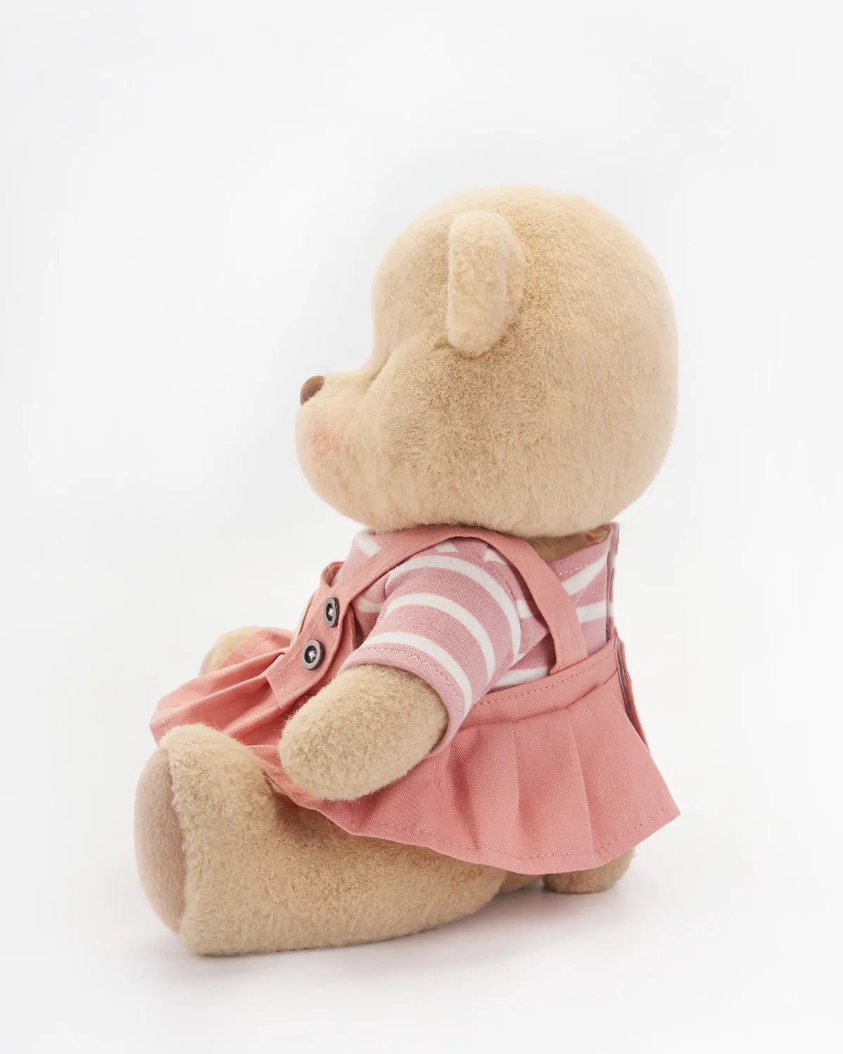 Handmade Teddy Bear | Striped Pink Jumpsuit