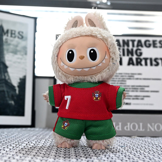 17cm Labubu No. 7 Football Clothing Set (no doll)