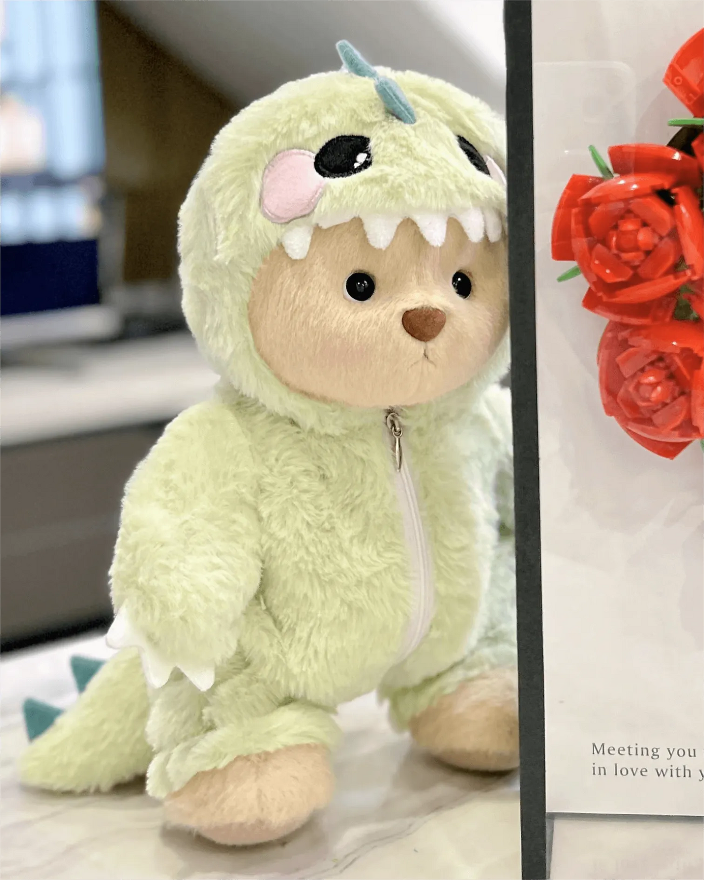 Handmade Teddy Bear | Green Dino