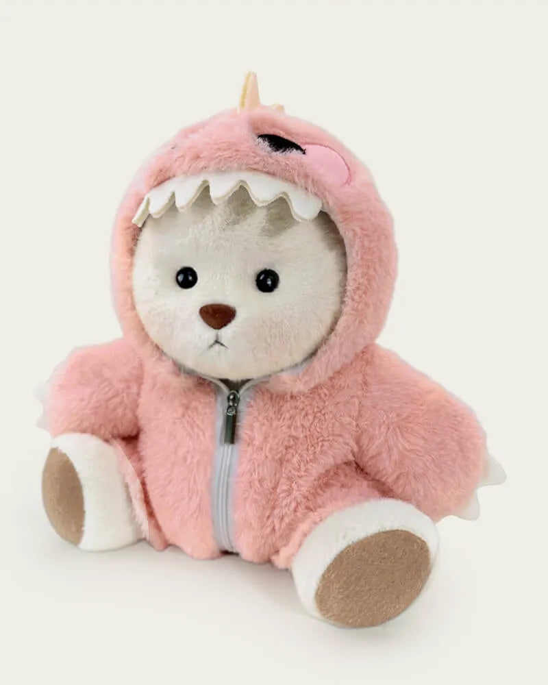 Handmade Teddy Bear | Pink Dino