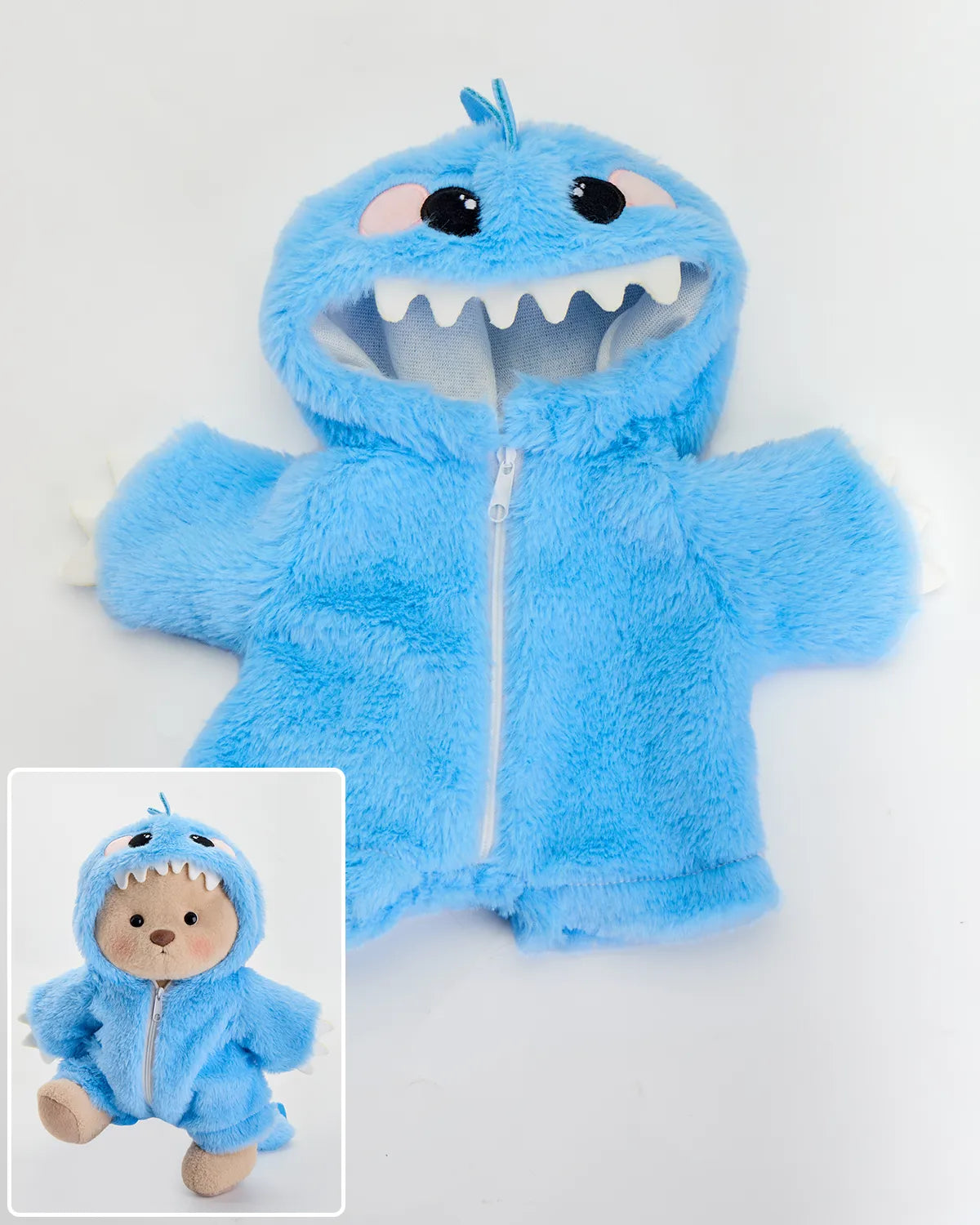 Handmade Teddy Bear | Furry Blue Dino