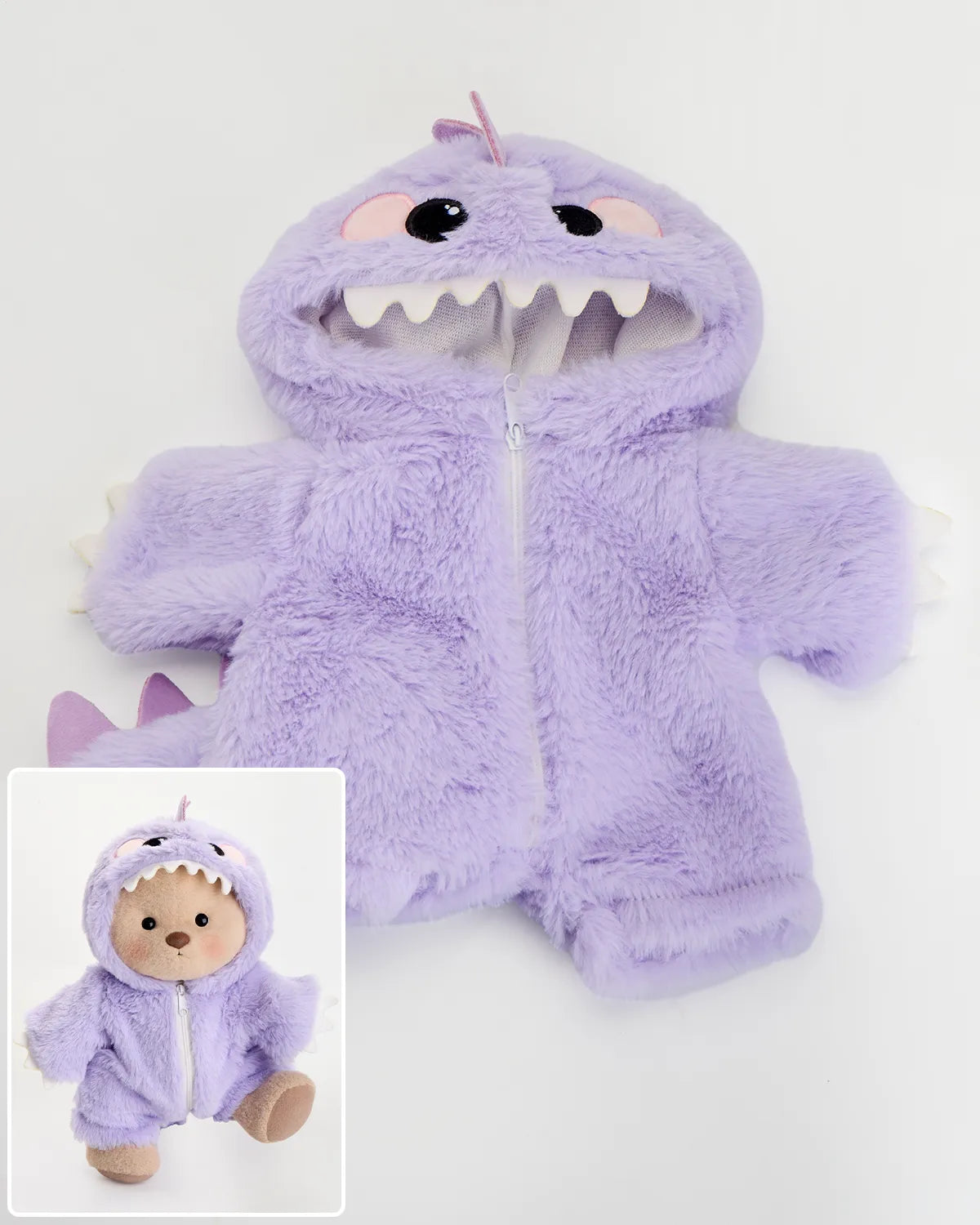 Handmade Teddy Bear | Furry Purple Dino