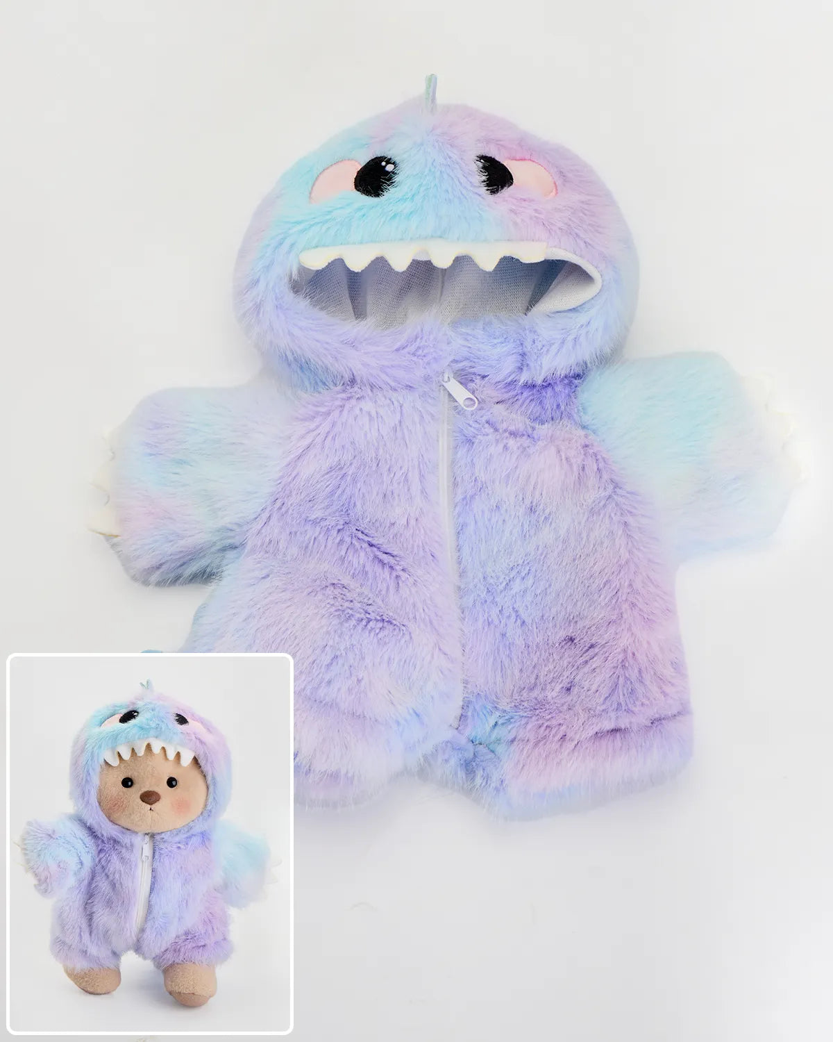 Handmade Teddy Bear | Rainbow Blue Purple Dino