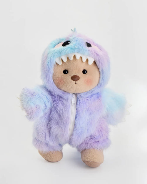 Handmade Teddy Bear | Rainbow Blue Purple Dino