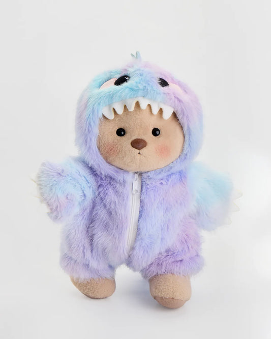 Handmade Teddy Bear | Rainbow Blue Purple Dino