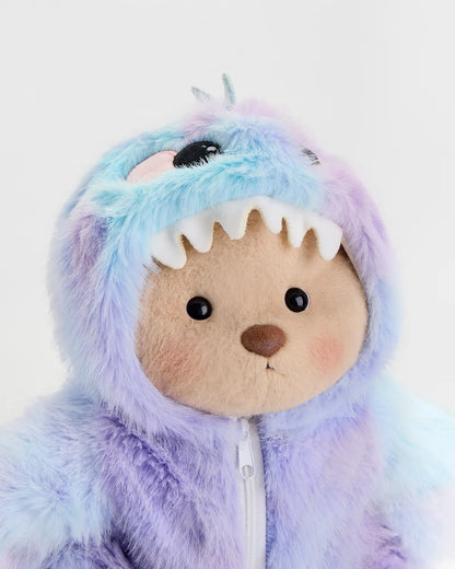 Handmade Teddy Bear | Rainbow Blue Purple Dino