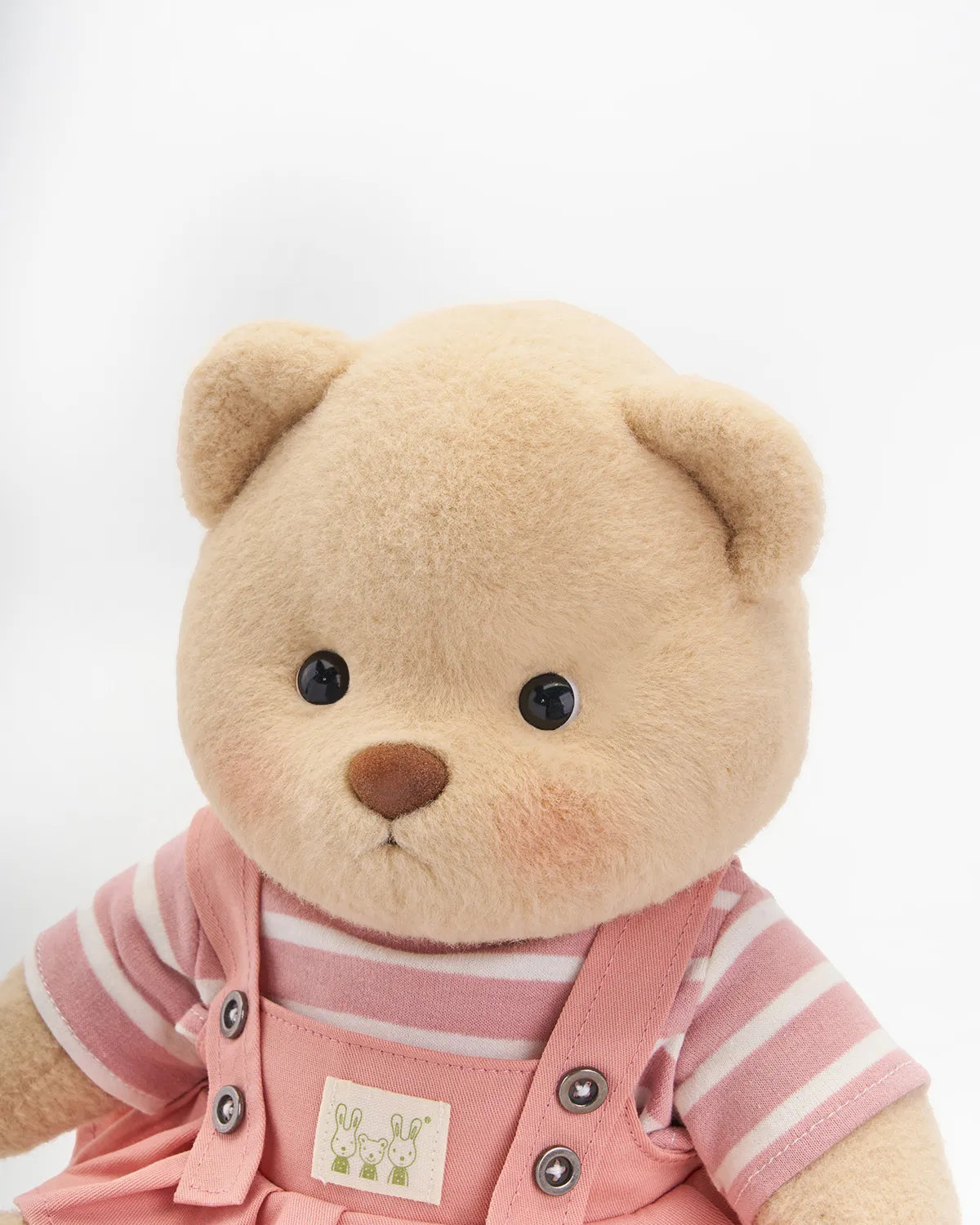 Handmade Teddy Bear | Striped Pink Jumpsuit