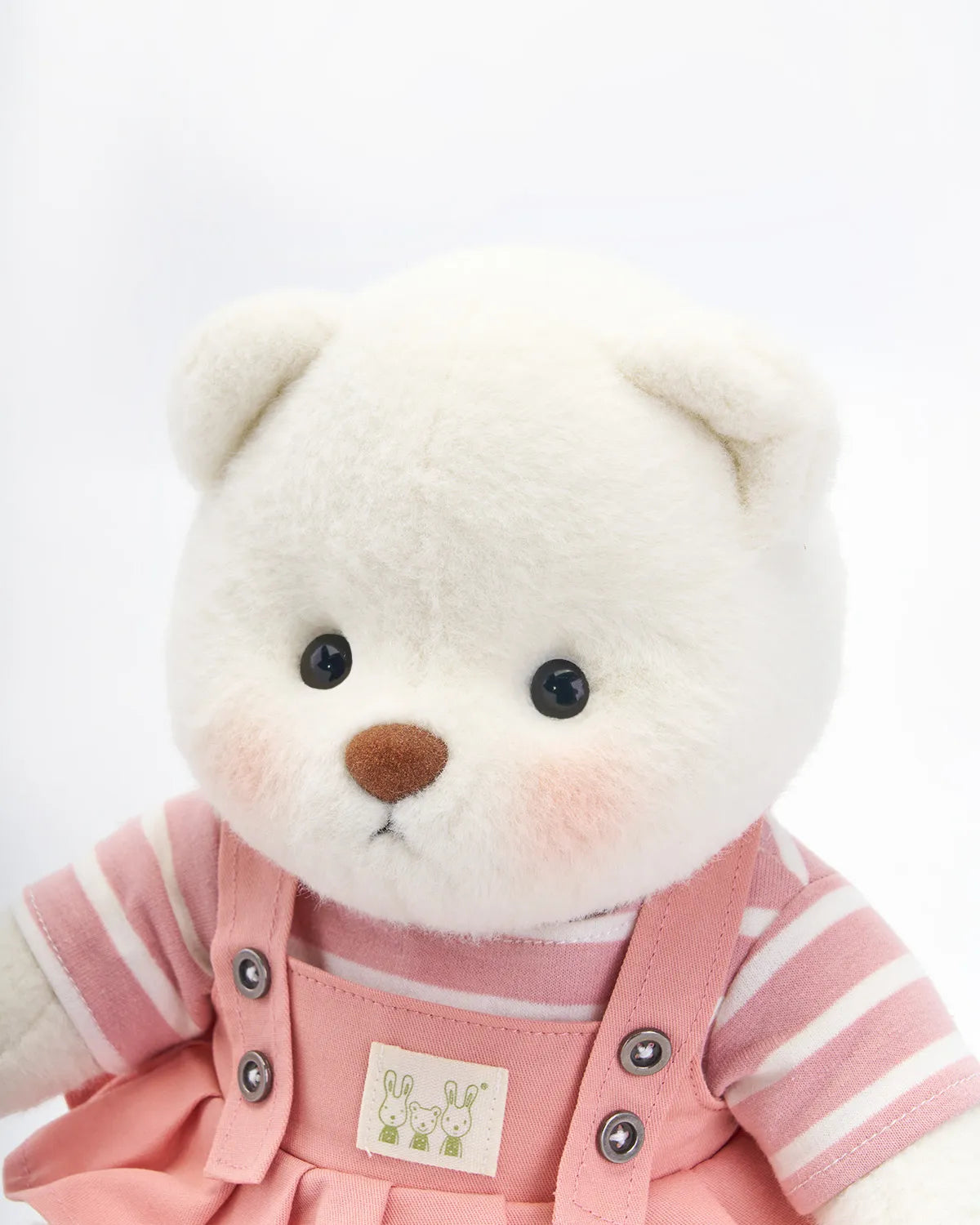 Handmade Teddy Bear | Striped Pink Jumpsuit