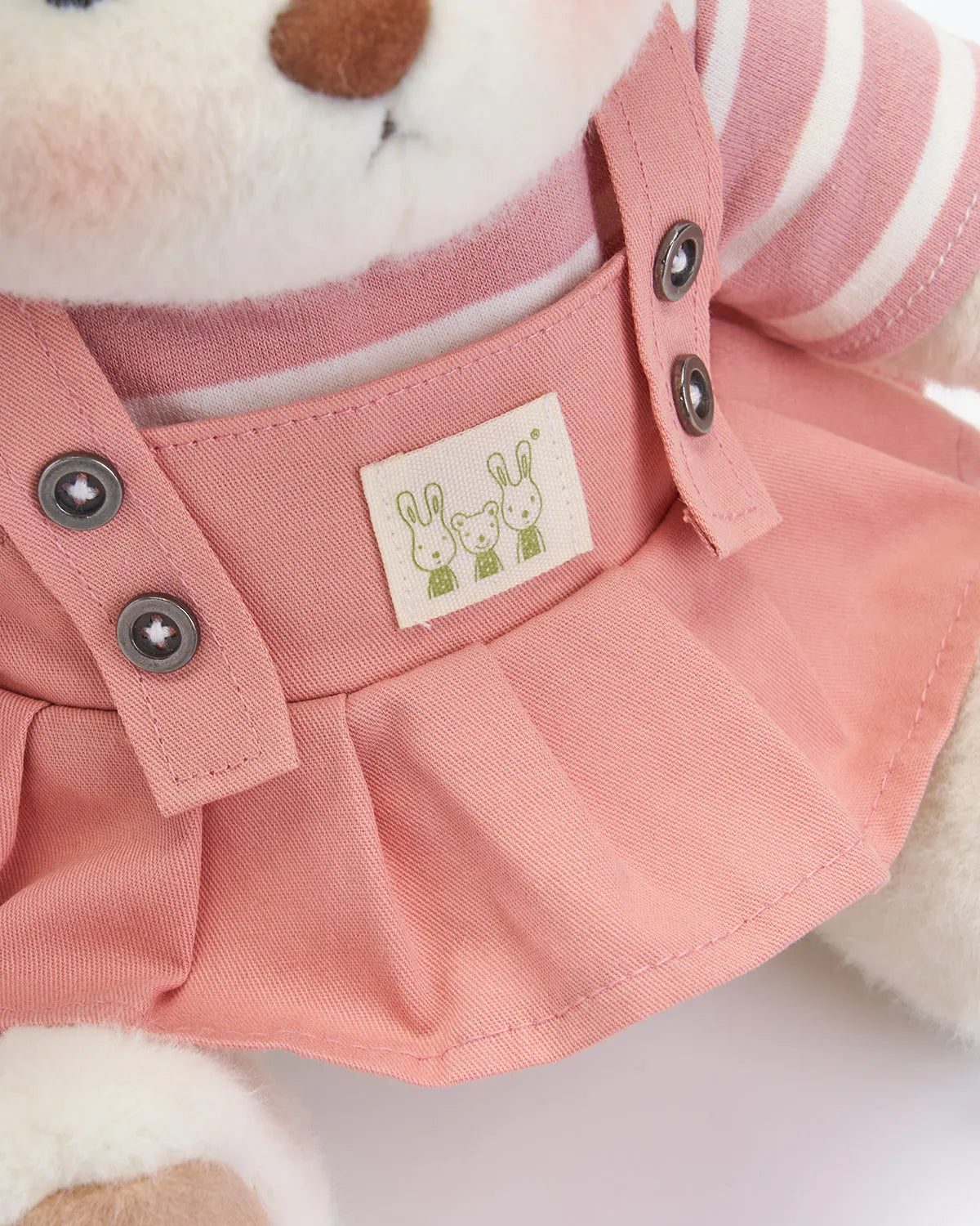 Handmade Teddy Bear | Striped Pink Jumpsuit