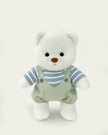 Handmade Teddy Bear | Striped Green Jumpsuit