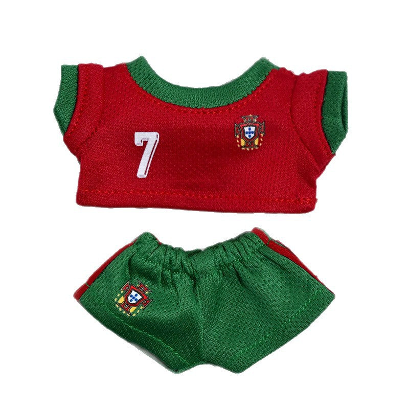 17cm Labubu No. 7 Football Clothing Set (no doll)