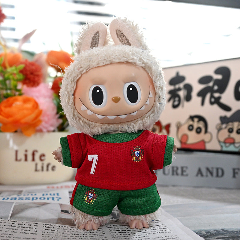 17cm Labubu No. 7 Football Clothing Set (no doll)
